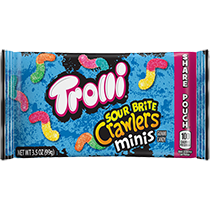 Trolli Sour Brite Crawlers Candy, Original Flavored Sour Gummy Worms, 7.2  Ounce